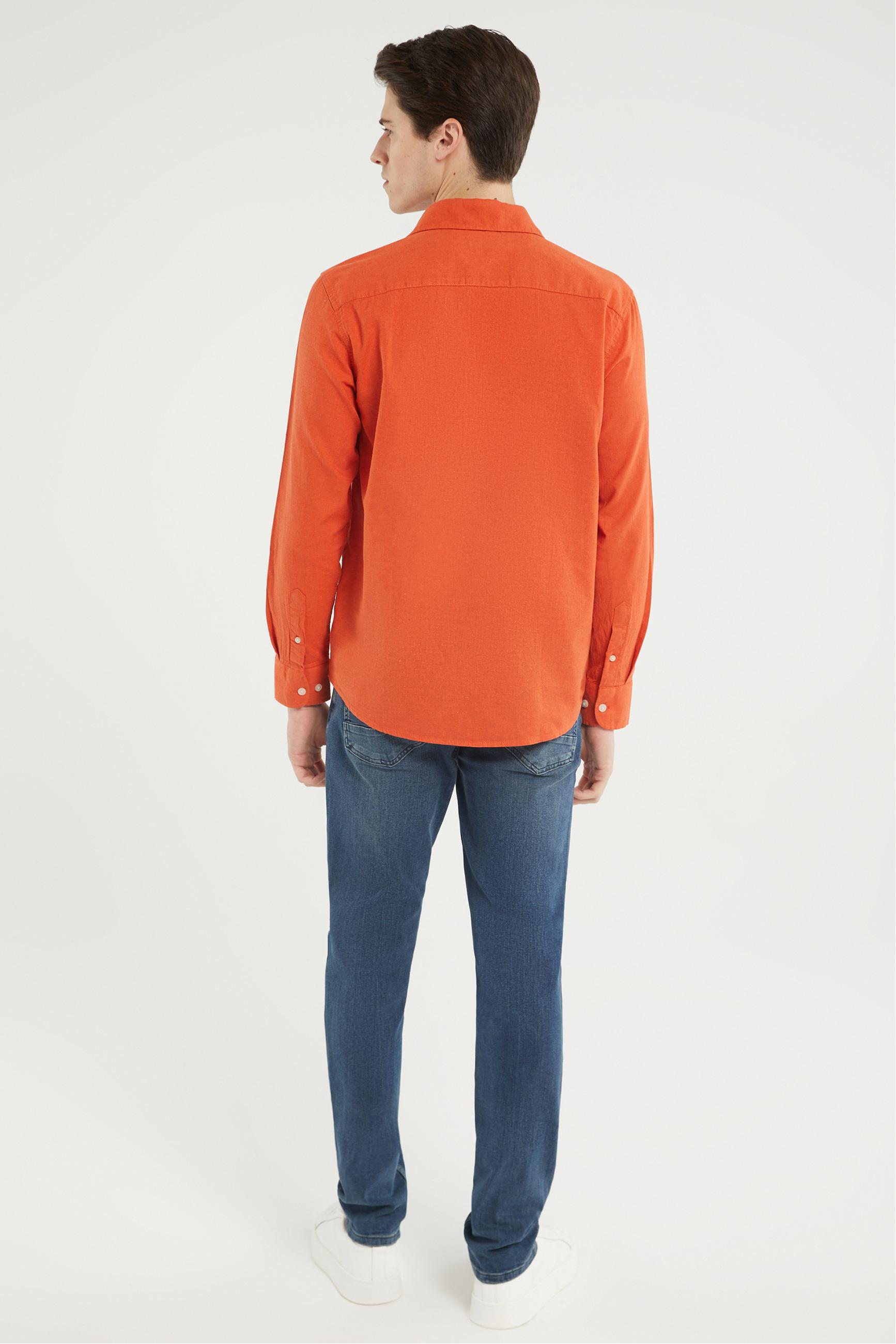 KETEN KARIŞIMLI REGULAR FIT GÖMLEK