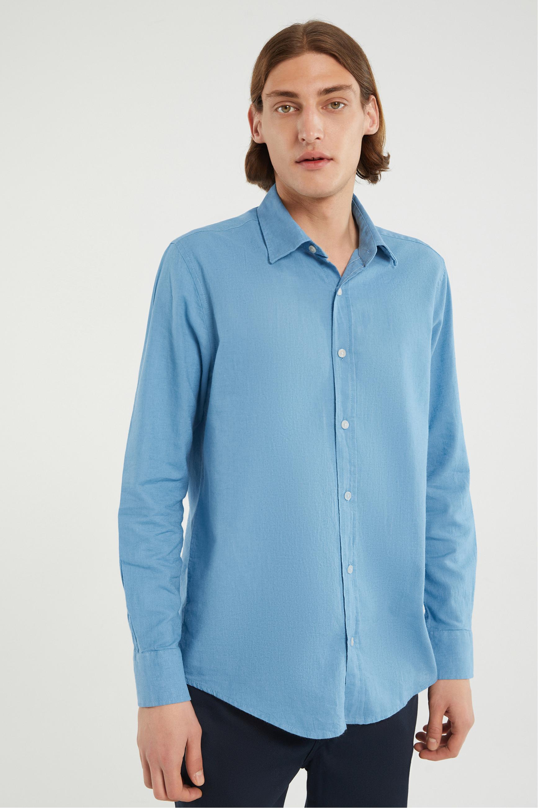 KETEN KARIŞIMLI REGULAR FIT GÖMLEK