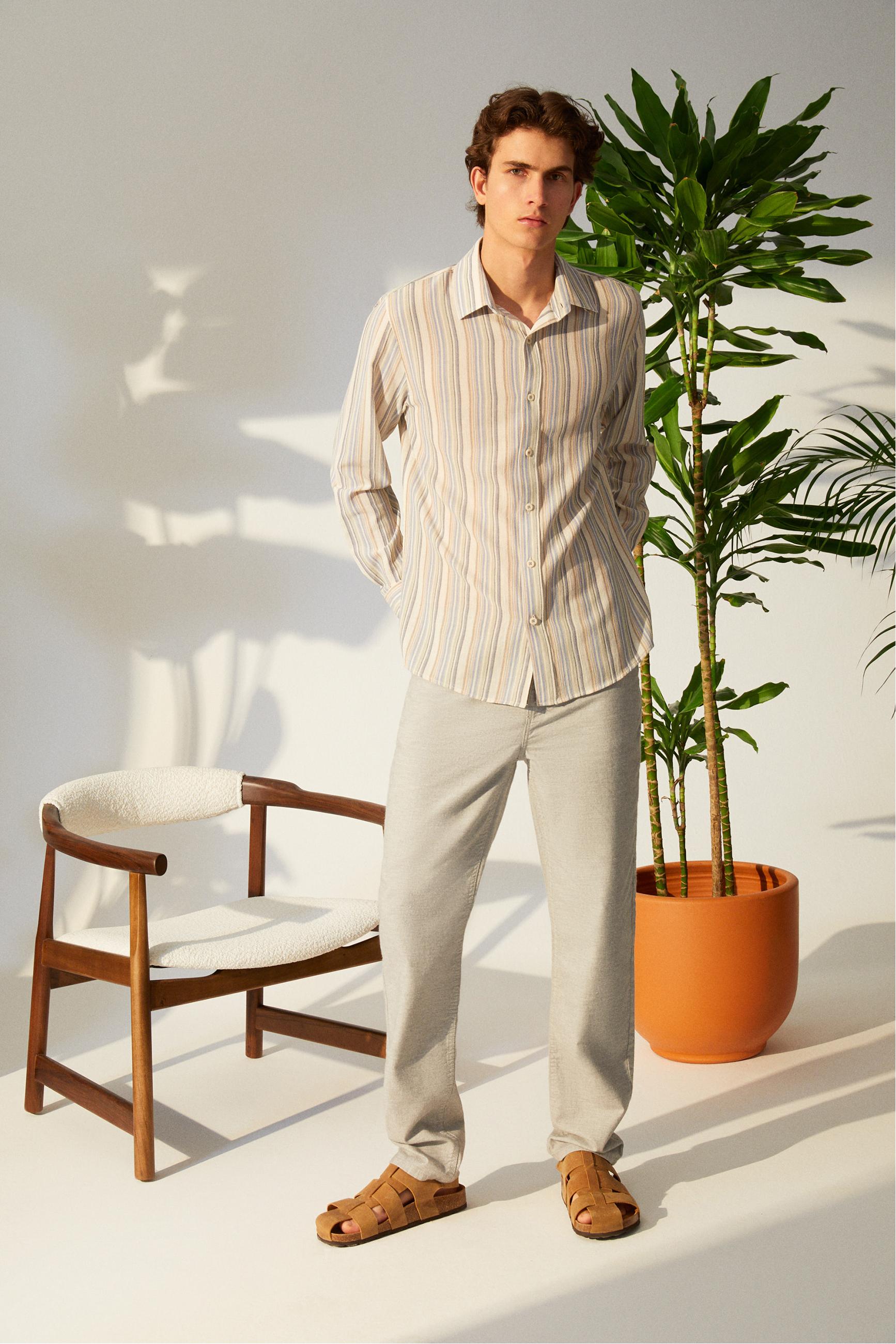 ÇİZGİLİ PAMUKLU REGULAR FIT GÖMLEK