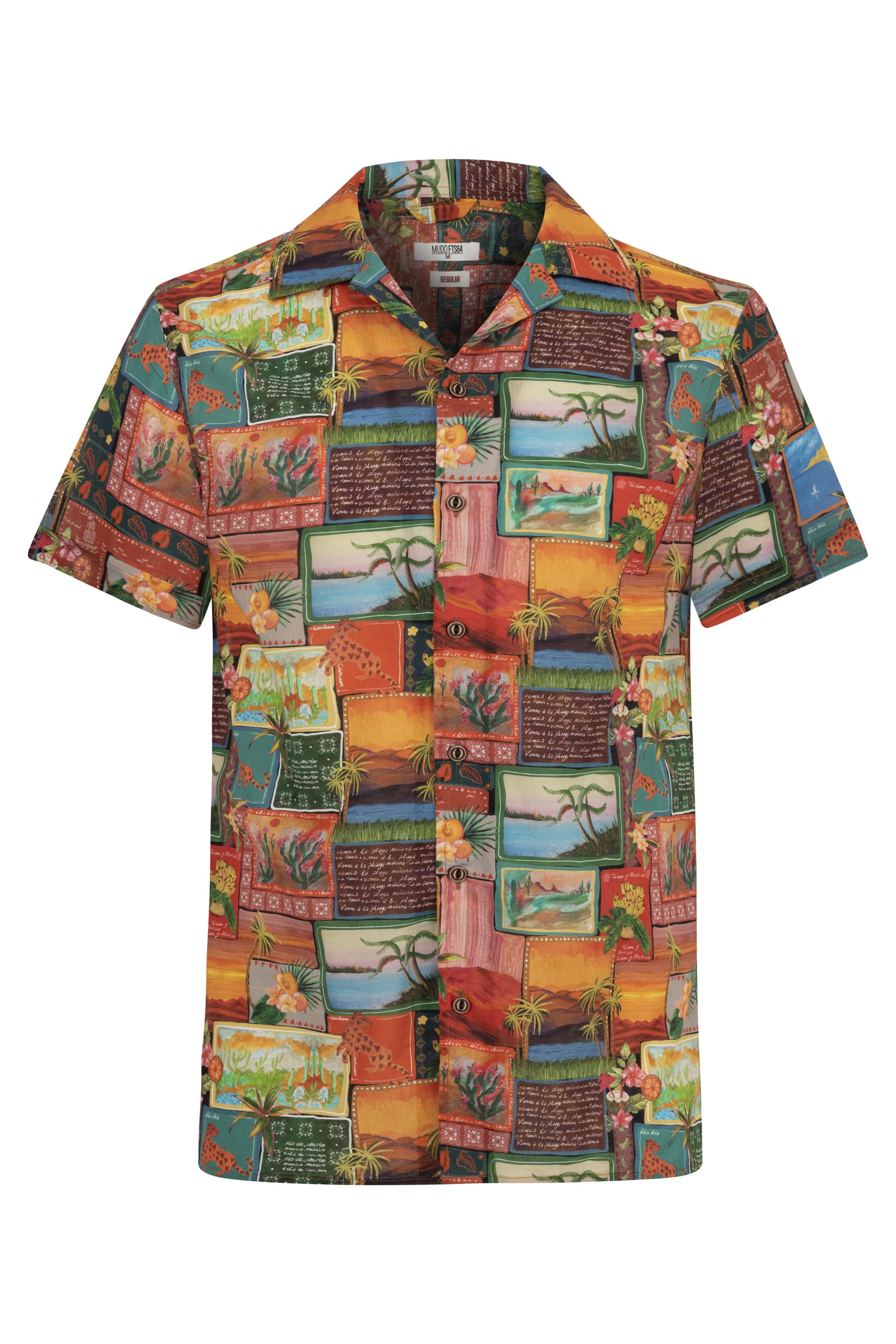 DESENLİ KISA KOLLU REGULAR FIT GÖMLEK