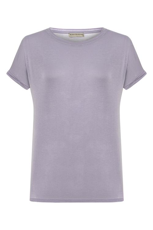  BİSİKLET YAKA KISA KOLLU VİSKON T-SHIRT