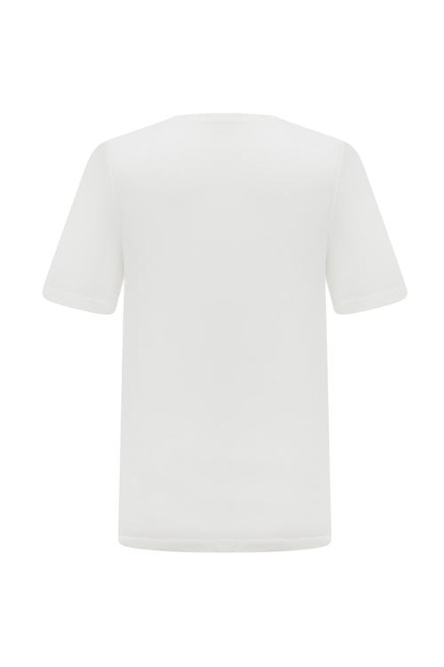  PAPATYA NAKIŞLI KISA KOLLU T-SHIRT