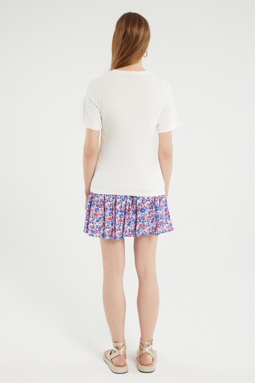  PAPATYA NAKIŞLI KISA KOLLU T-SHIRT