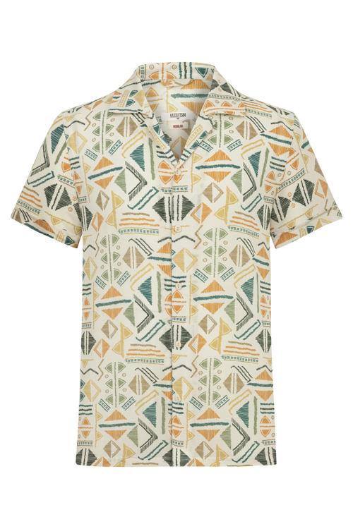  ETNİK DESENLİ KISA KOLLU REGULAR FIT GÖMLEK