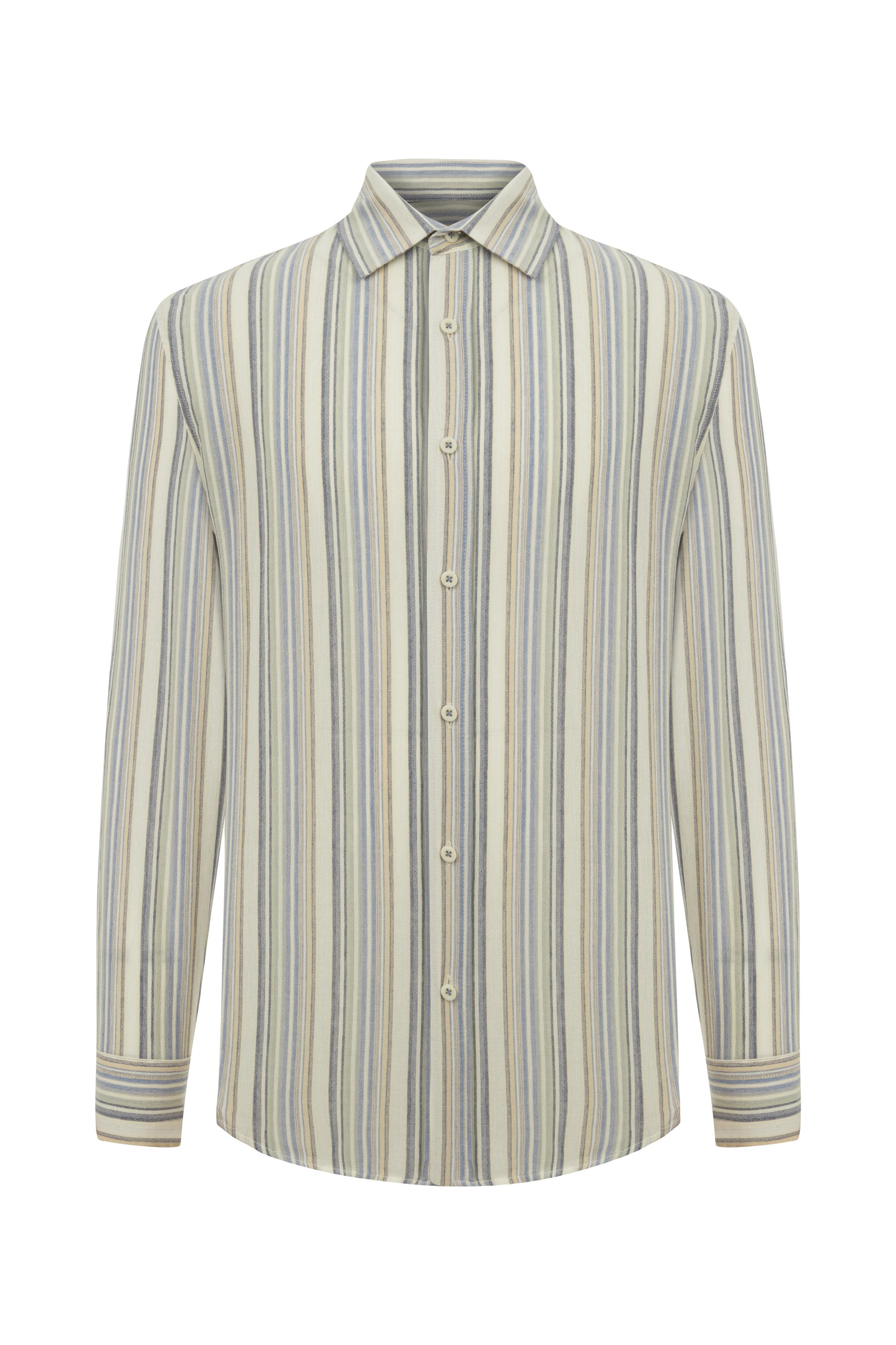 ÇİZGİLİ PAMUKLU REGULAR FIT GÖMLEK