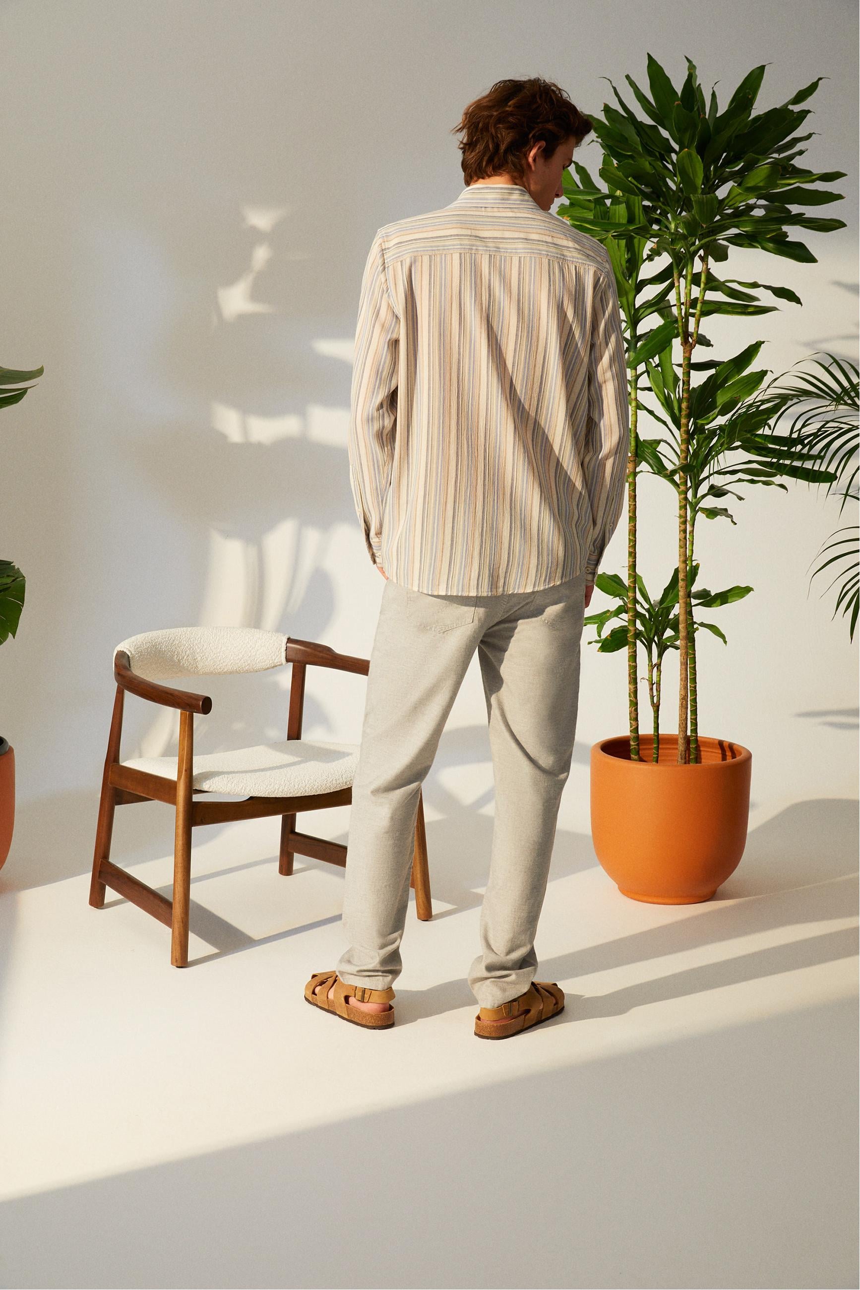 ÇİZGİLİ PAMUKLU REGULAR FIT GÖMLEK