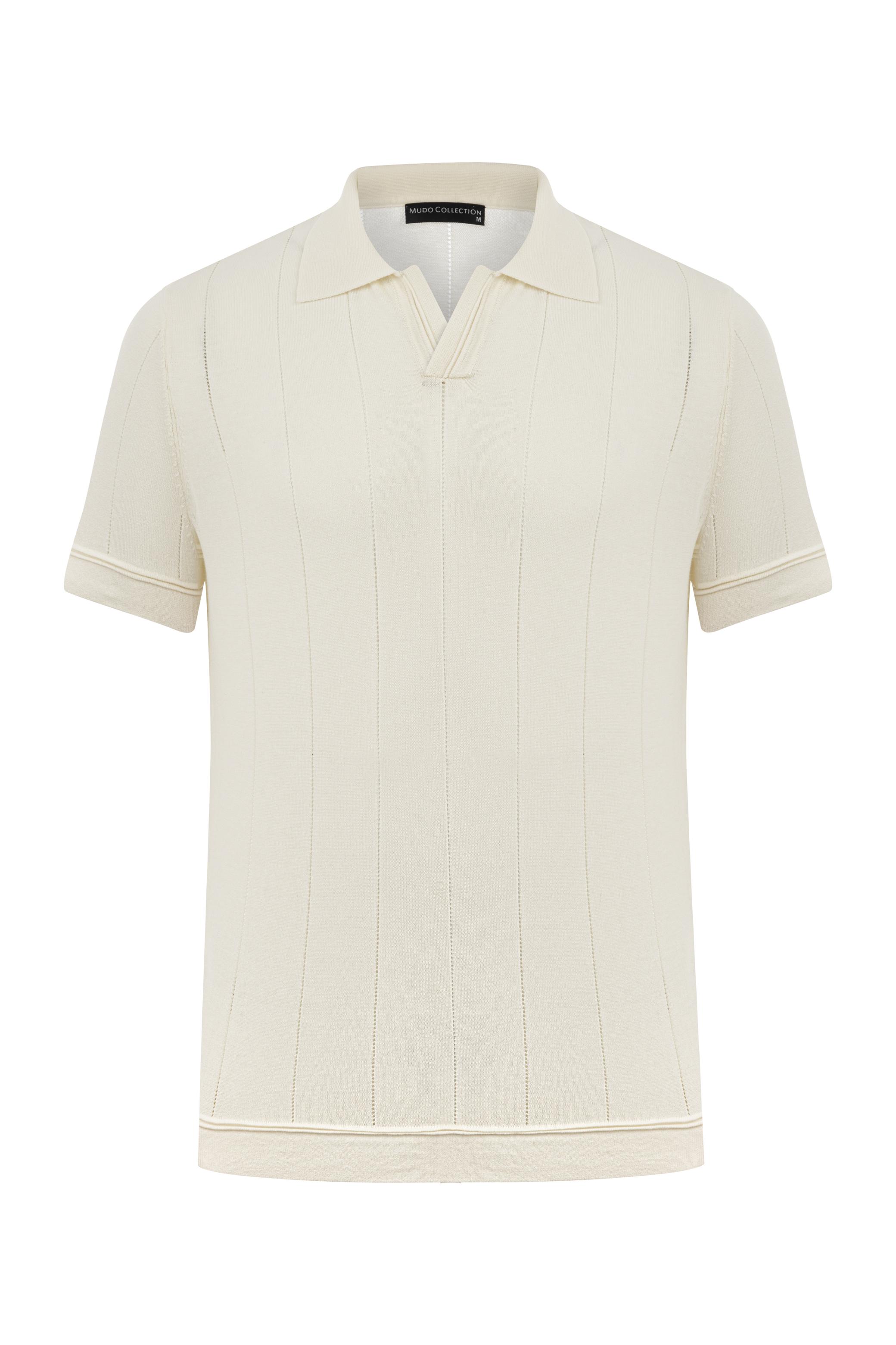 ÖRGÜ DETAYLI POLO YAKA TRİKO