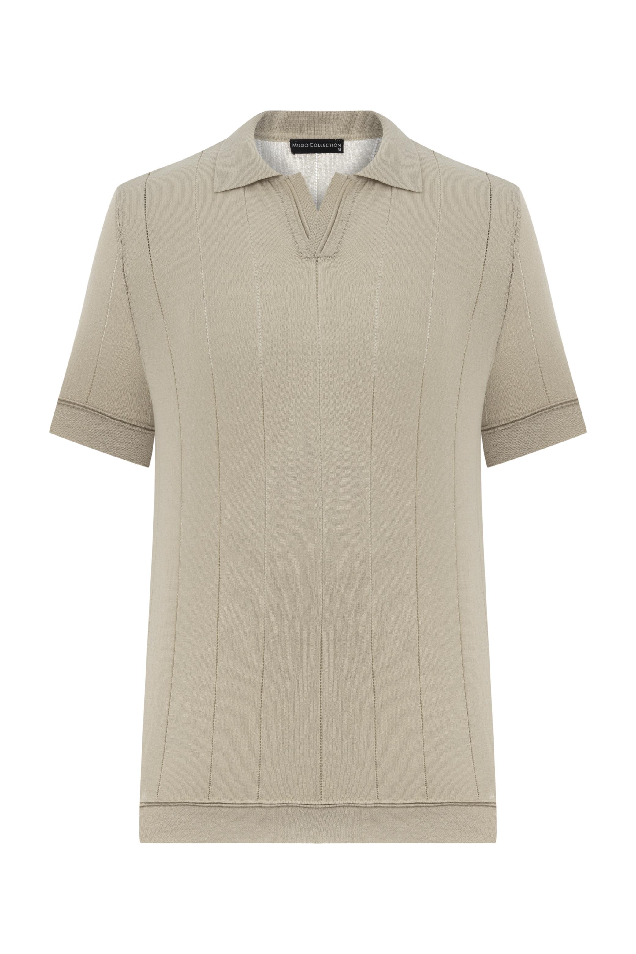 ÖRGÜ DETAYLI POLO YAKA TRİKO