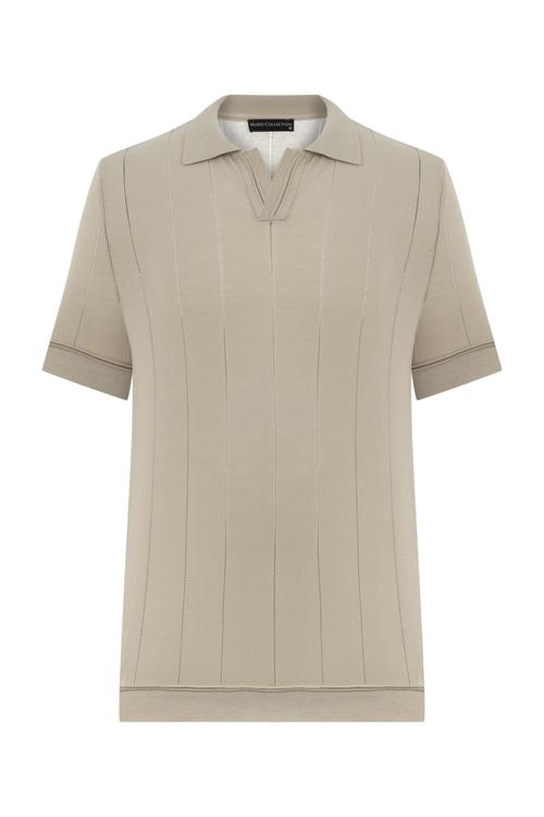  ÖRGÜ DETAYLI POLO YAKA TRİKO