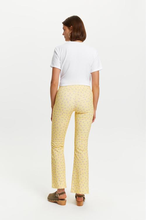  ÇİÇEK DESENLİ KISA İSPANYOL PAÇA PANTOLON