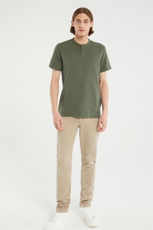  DÜĞMELİ KISA KOLLU T-SHIRT