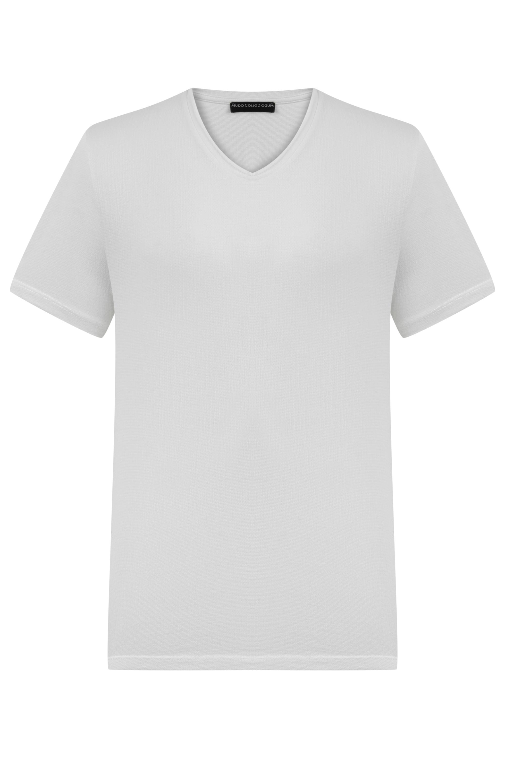 V YAKA KISA KOLLU BASIC T-SHIRT