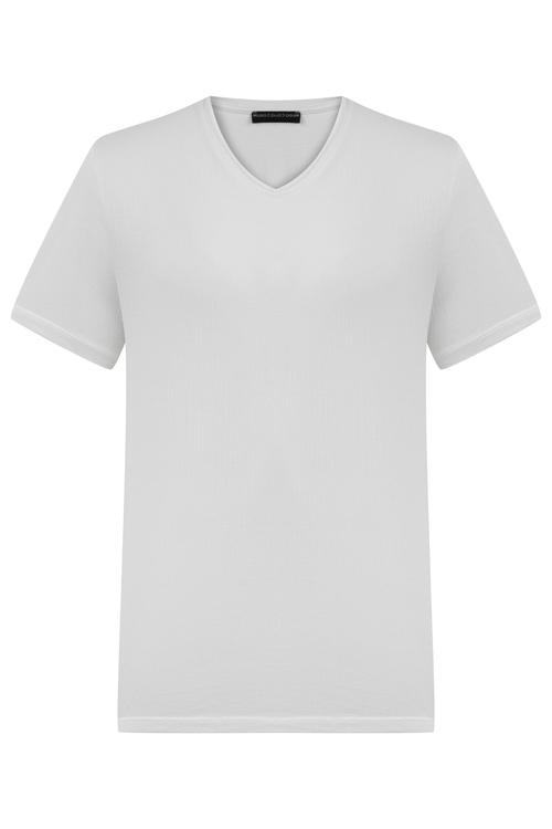  V YAKA KISA KOLLU BASIC T-SHIRT