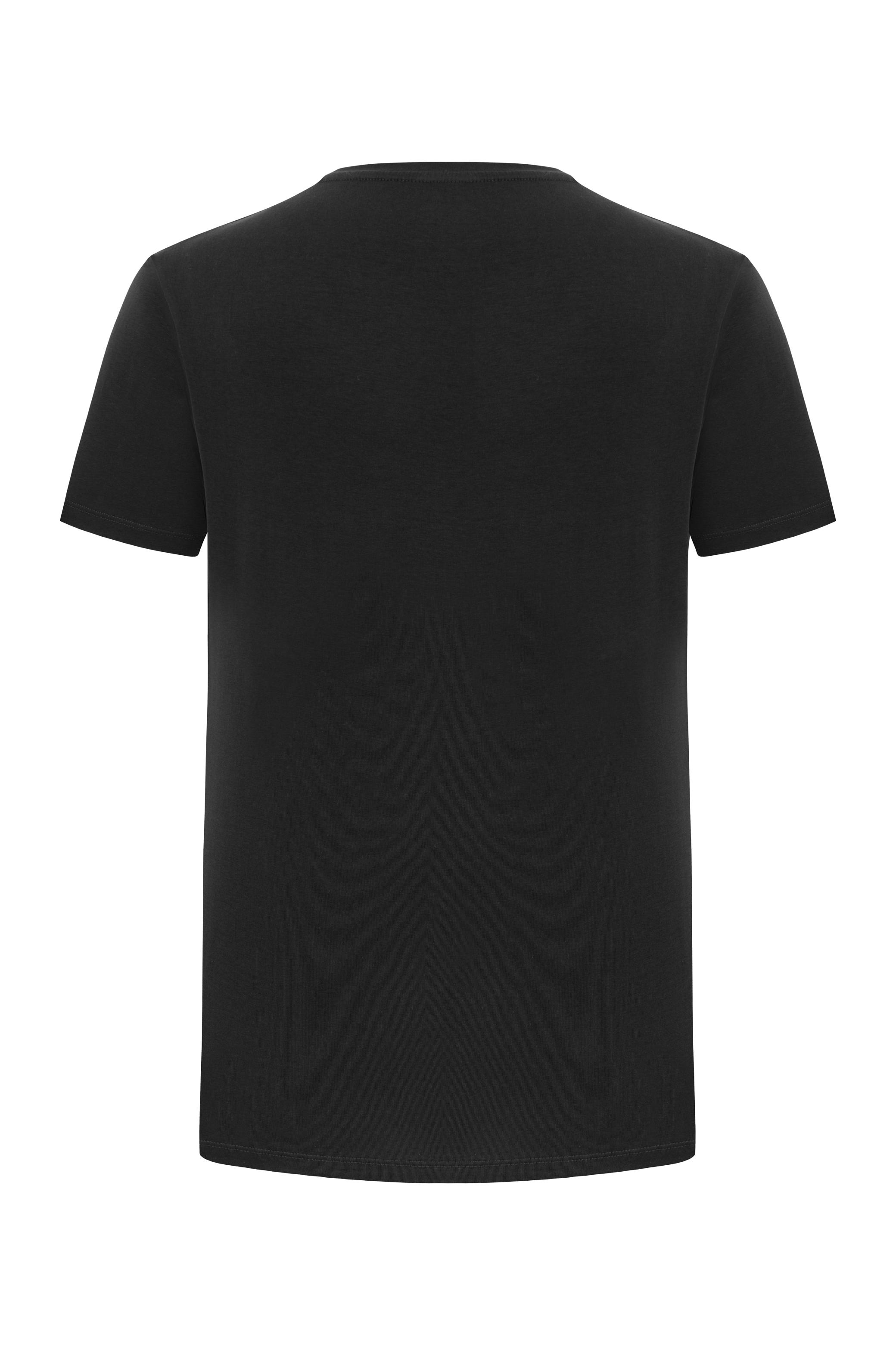 BASKILI BİSİKLET YAKA KISA KOLLU T-SHIRT