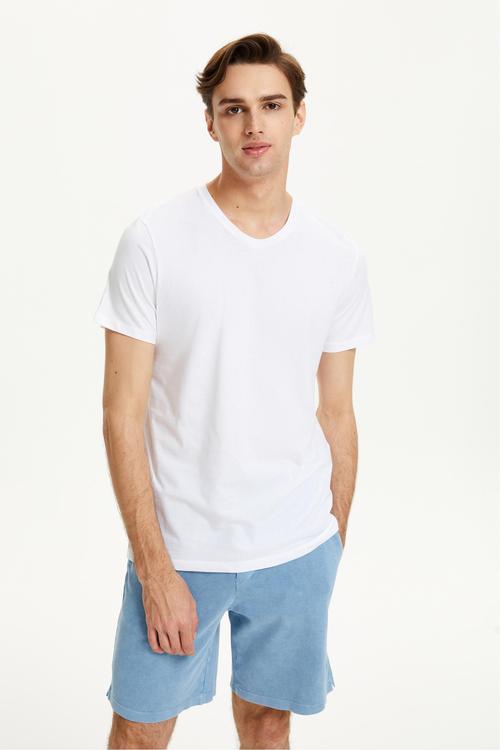  V YAKA KISA KOLLU T-SHIRT