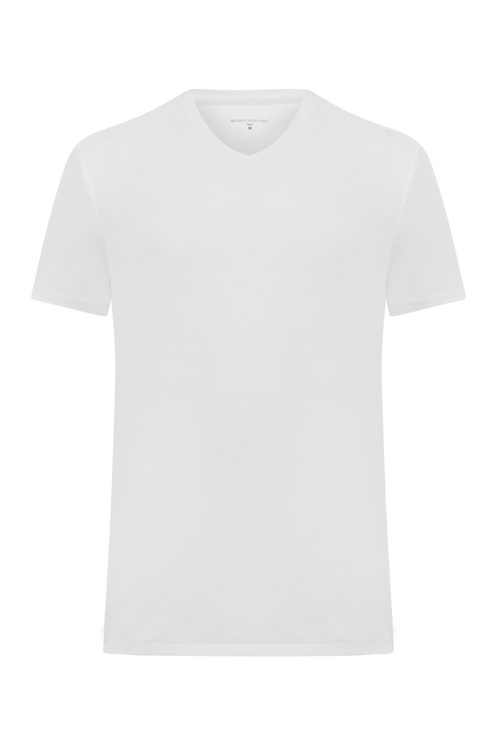 V YAKA KISA KOLLU T-SHIRT