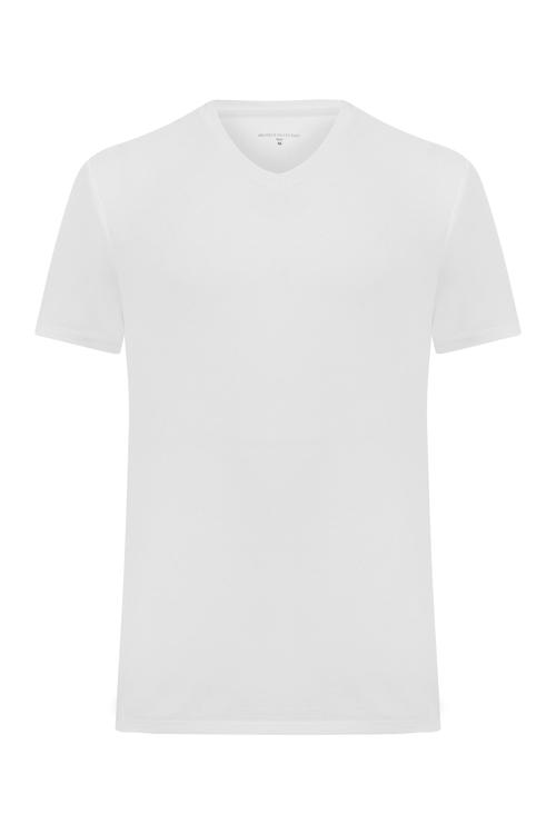  V YAKA KISA KOLLU T-SHIRT