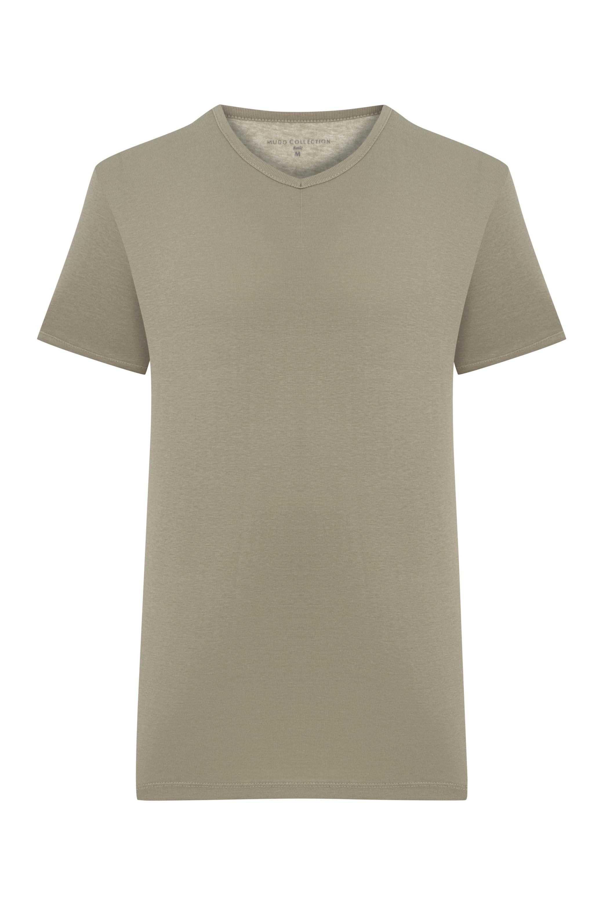 V YAKA KISA KOLLU T-SHIRT