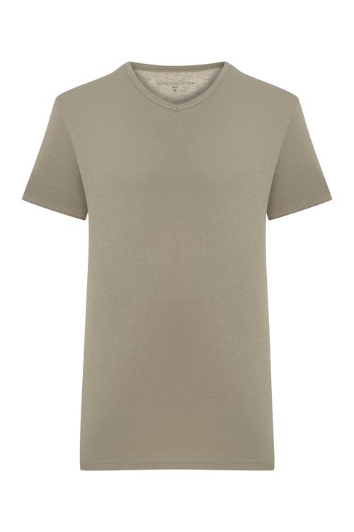  V YAKA KISA KOLLU T-SHIRT