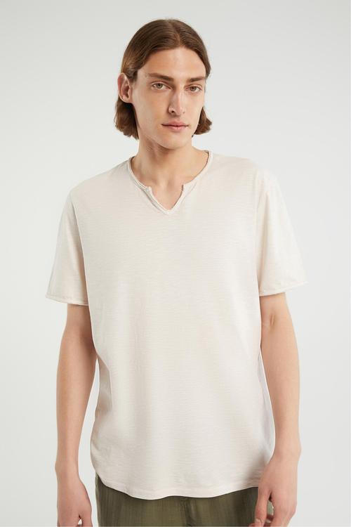  V YAKA KISA KOLLU T-SHIRT