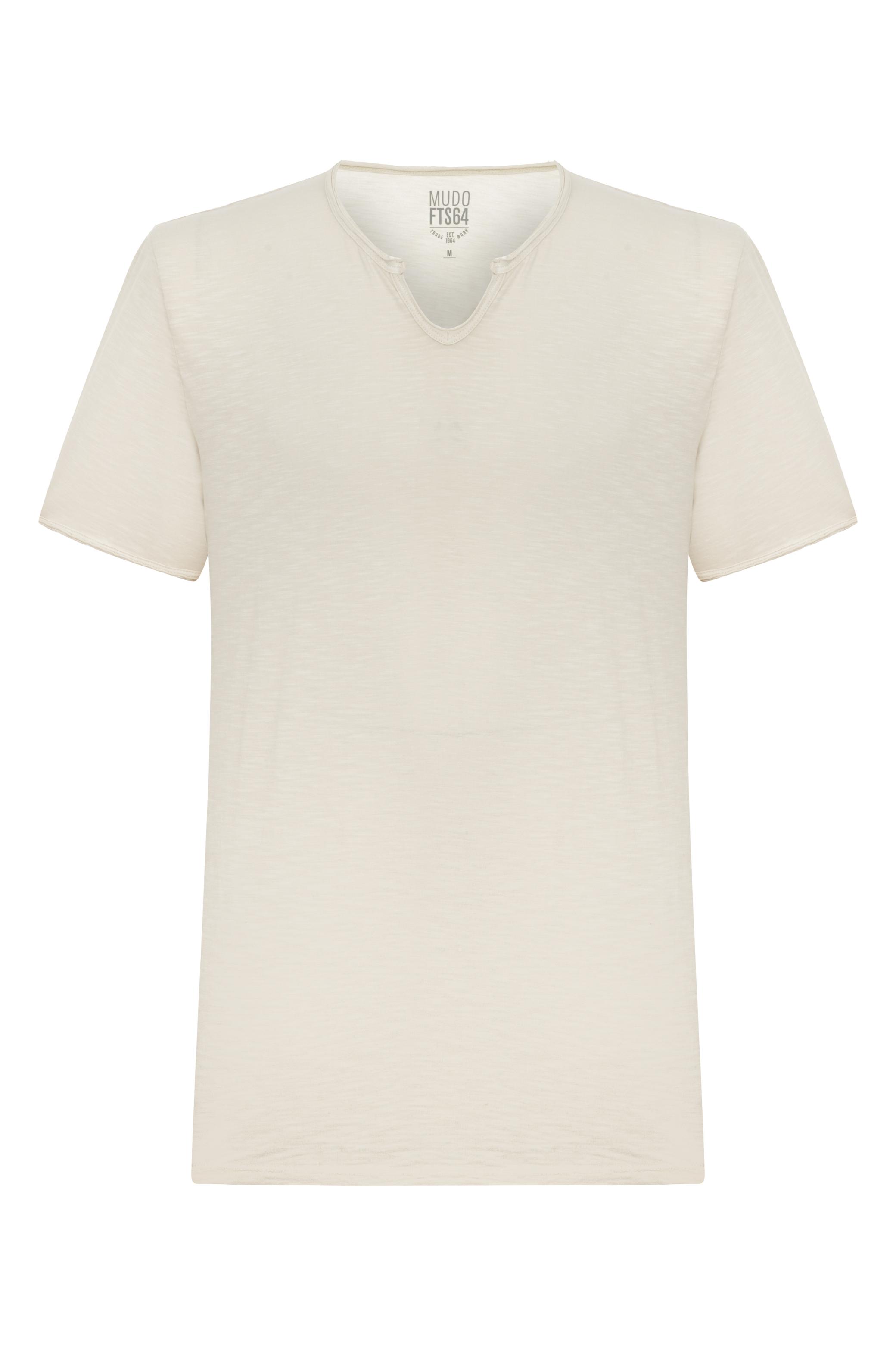 V YAKA KISA KOLLU T-SHIRT