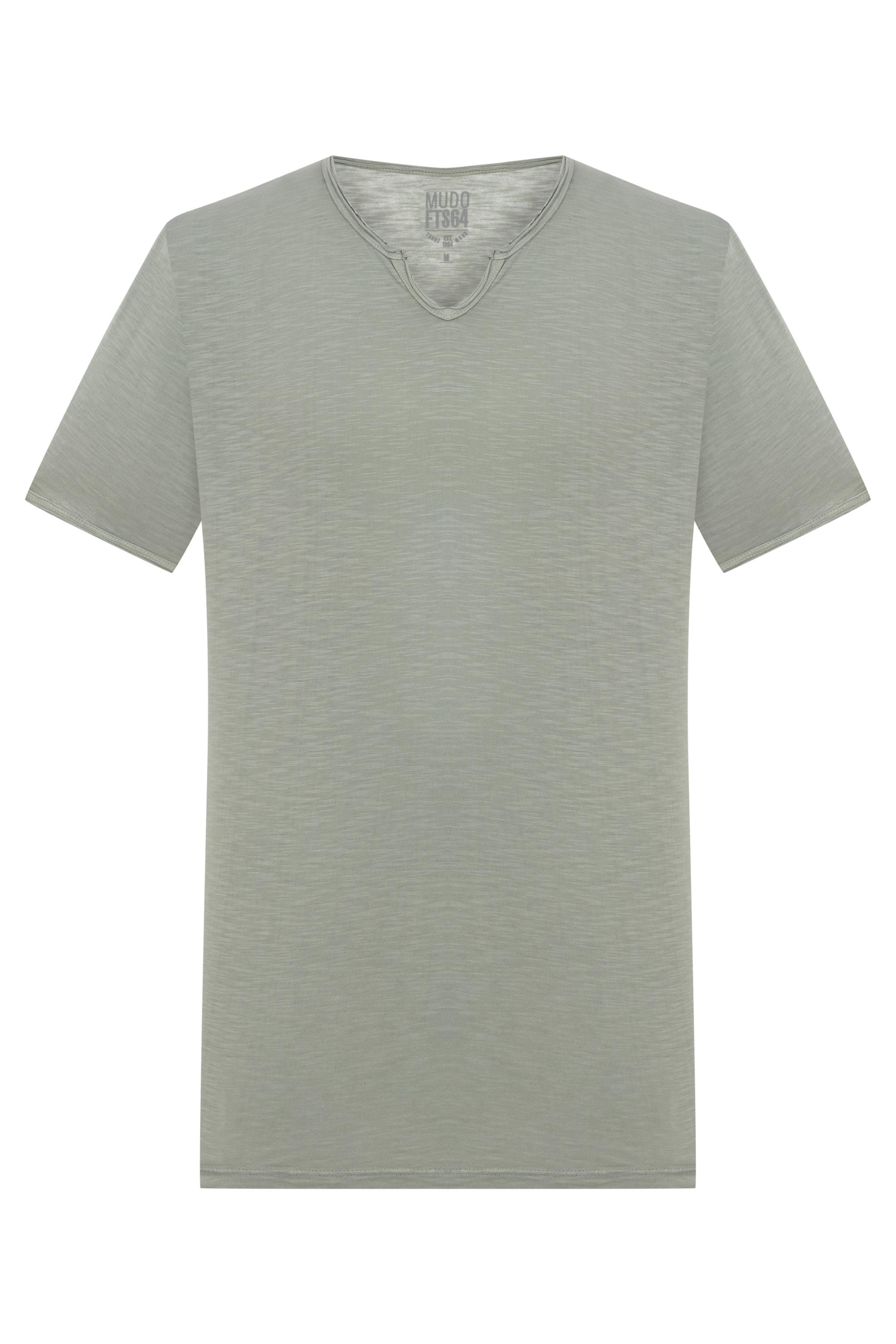 V YAKA KISA KOLLU T-SHIRT