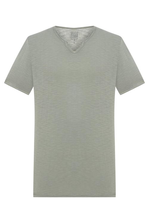  V YAKA KISA KOLLU T-SHIRT