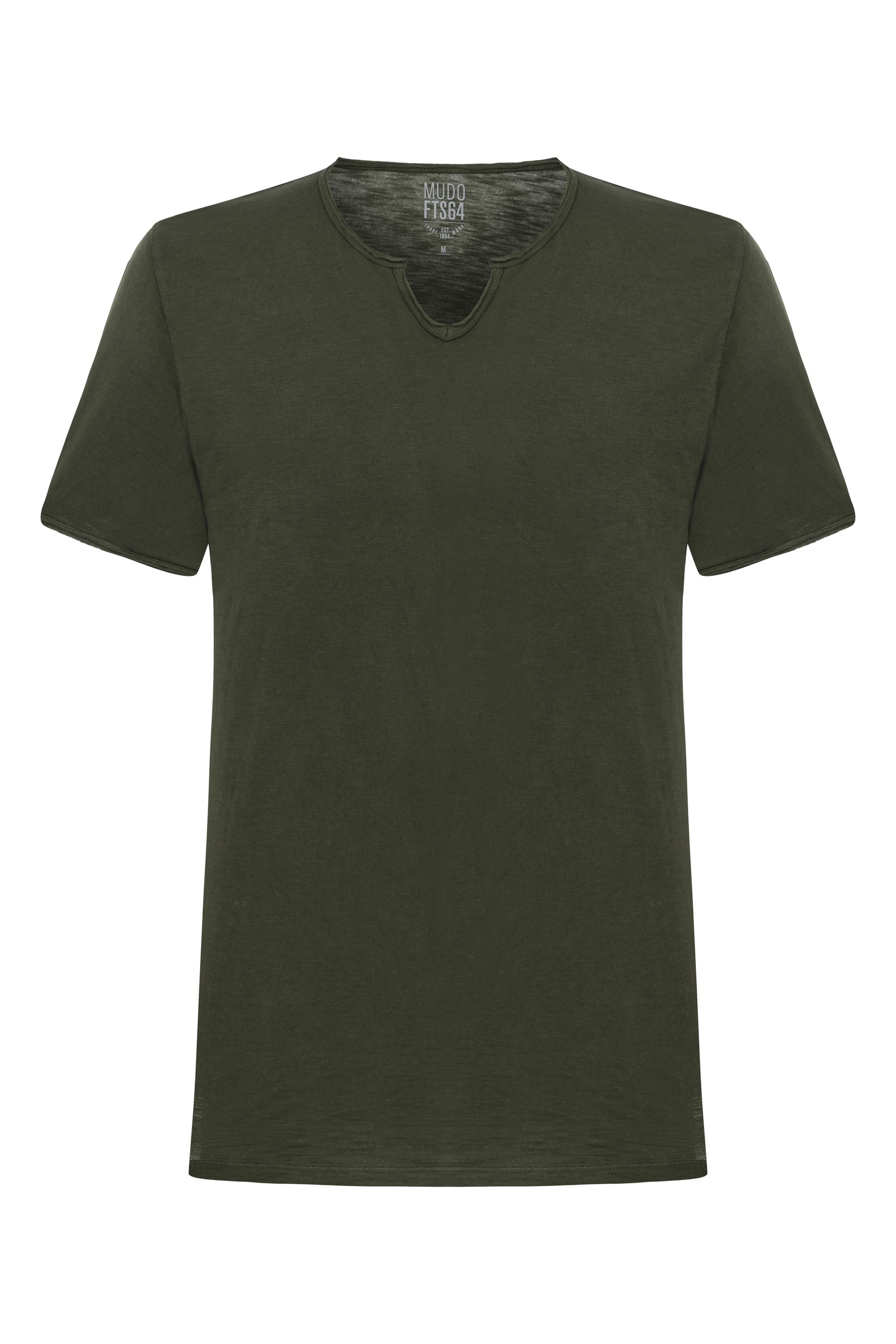 V YAKA KISA KOLLU T-SHIRT