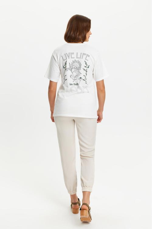  BASKILI BİSİKLET YAKA KISA KOLLU T-SHIRT