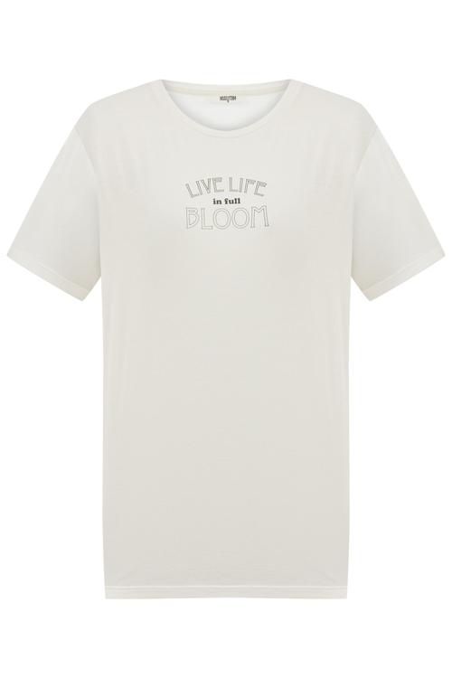  BASKILI BİSİKLET YAKA KISA KOLLU T-SHIRT