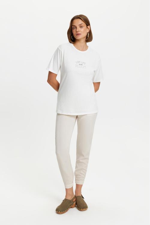  BASKILI BİSİKLET YAKA KISA KOLLU T-SHIRT