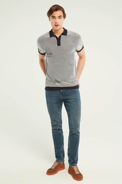  ÇİZGİLİ POLO YAKA KISA KOLLU TRİKO