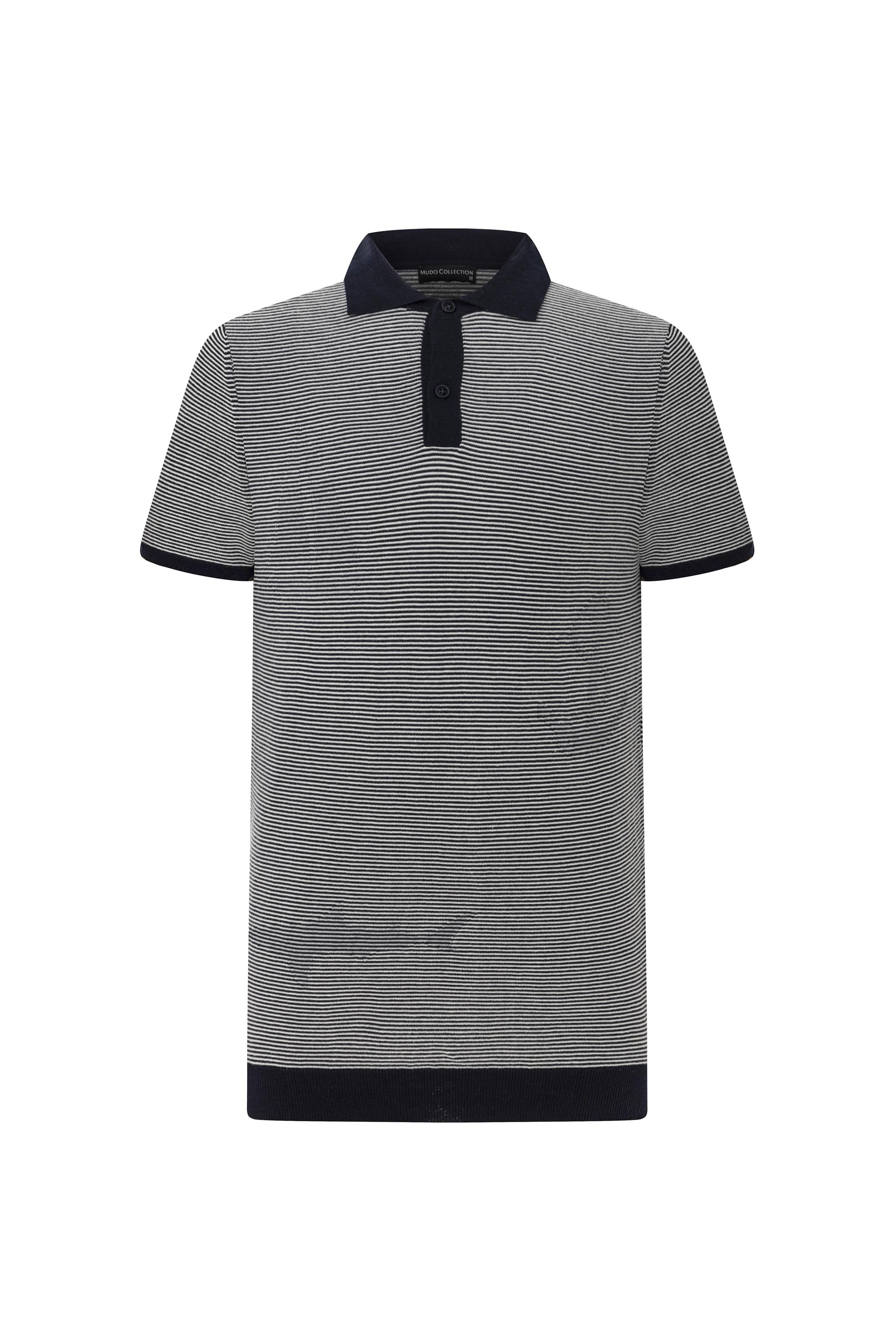 ÇİZGİLİ POLO YAKA KISA KOLLU TRİKO