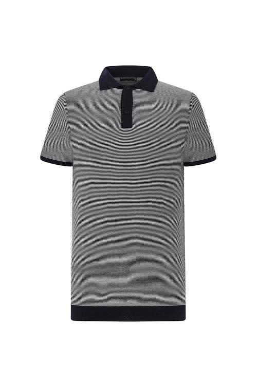  ÇİZGİLİ POLO YAKA KISA KOLLU TRİKO