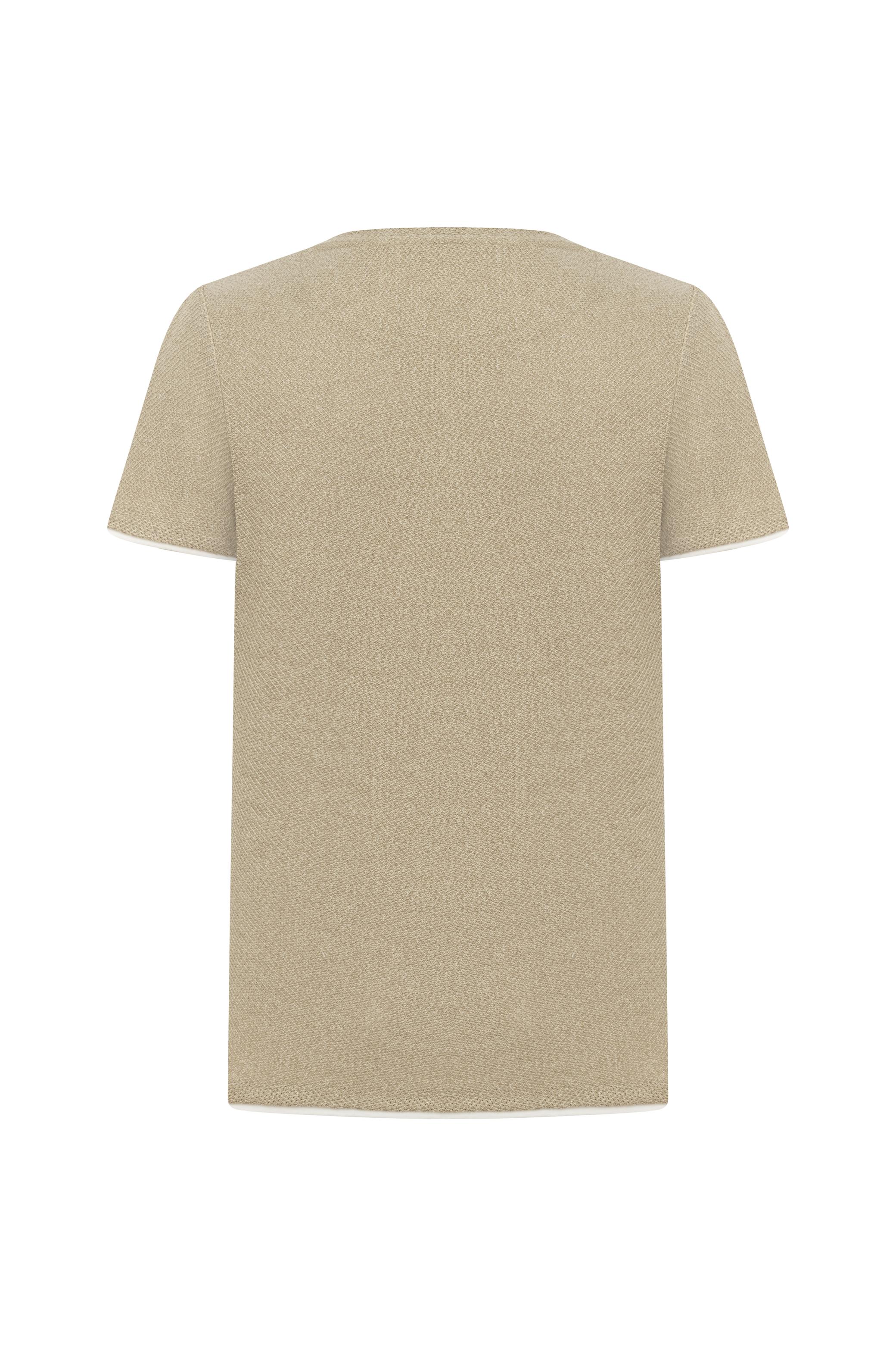 DOKULU BİSİKLET YAKA KISA KOLLU TRİKO