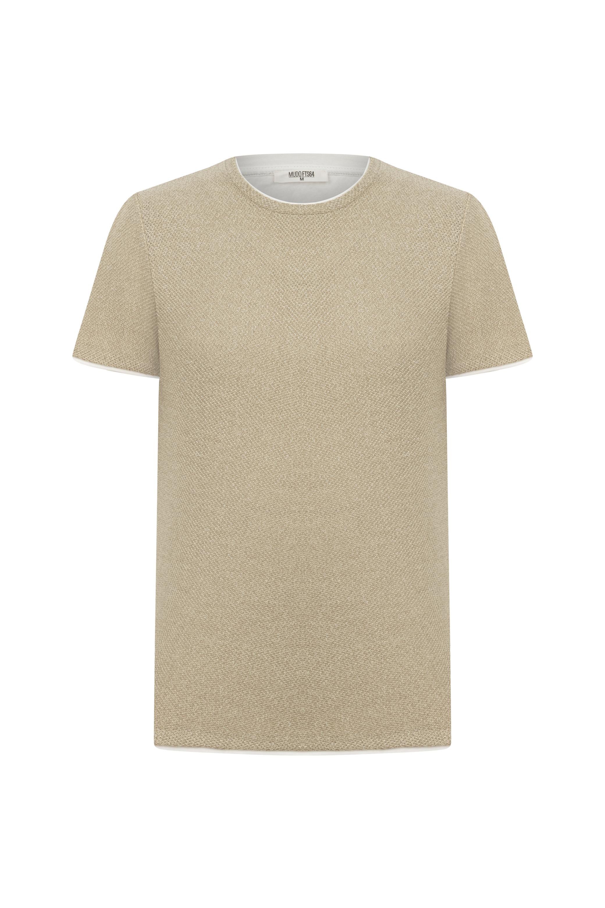 DOKULU BİSİKLET YAKA KISA KOLLU TRİKO