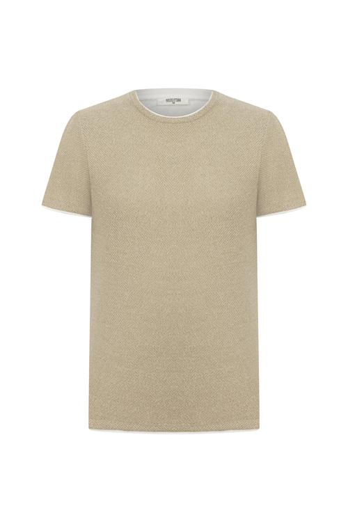  DOKULU BİSİKLET YAKA KISA KOLLU TRİKO