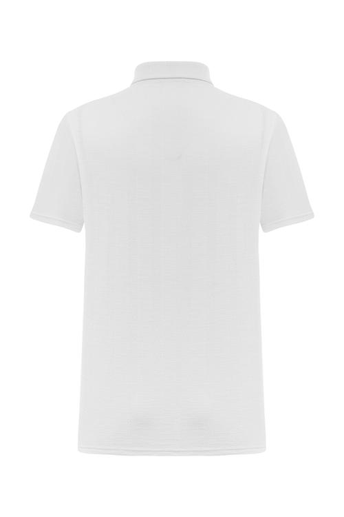  DOKULU POLO YAKA KISA KOLLU T-SHIRT