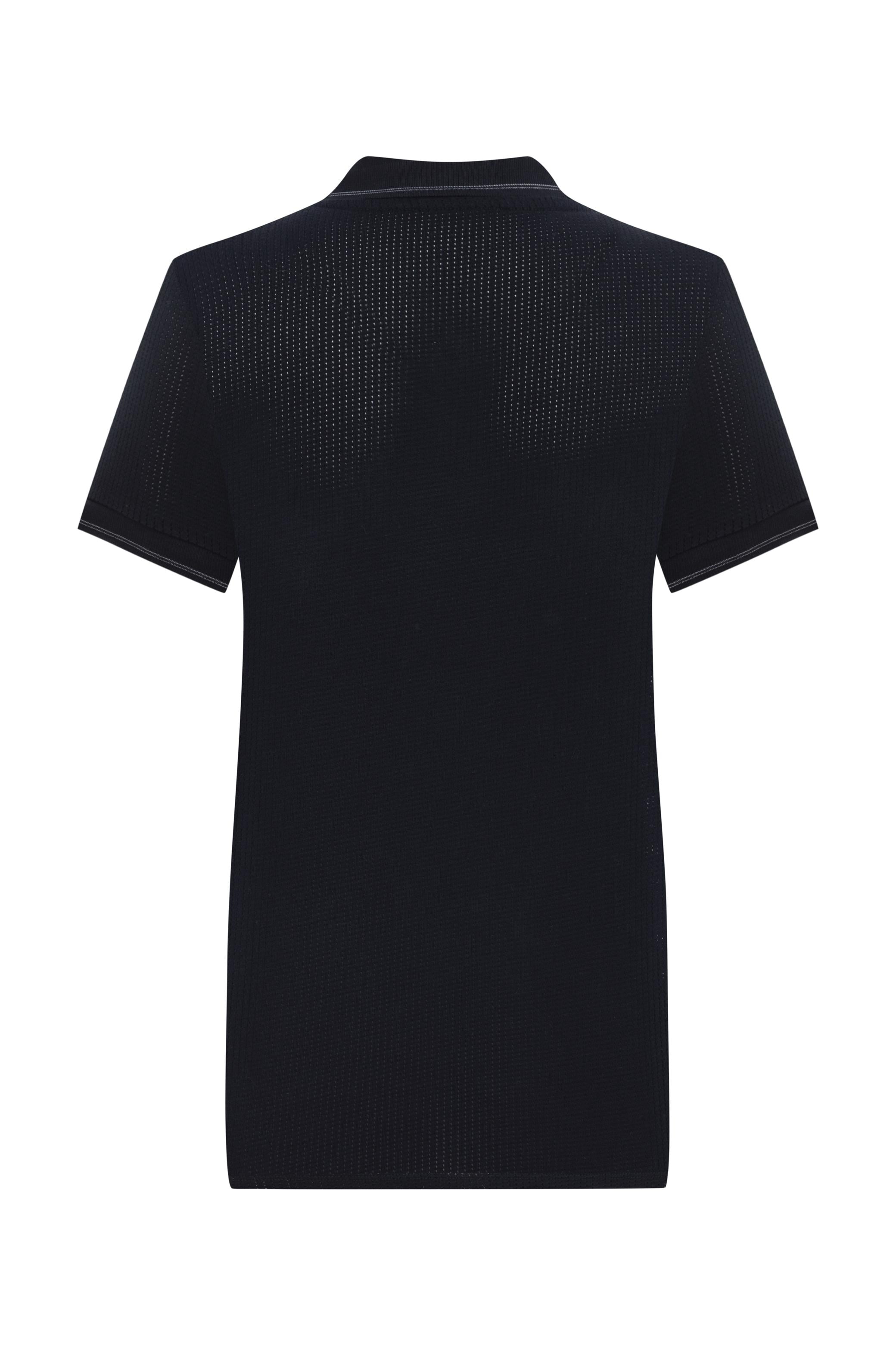 DOKULU POLO YAKA KISA KOLLU T-SHIRT