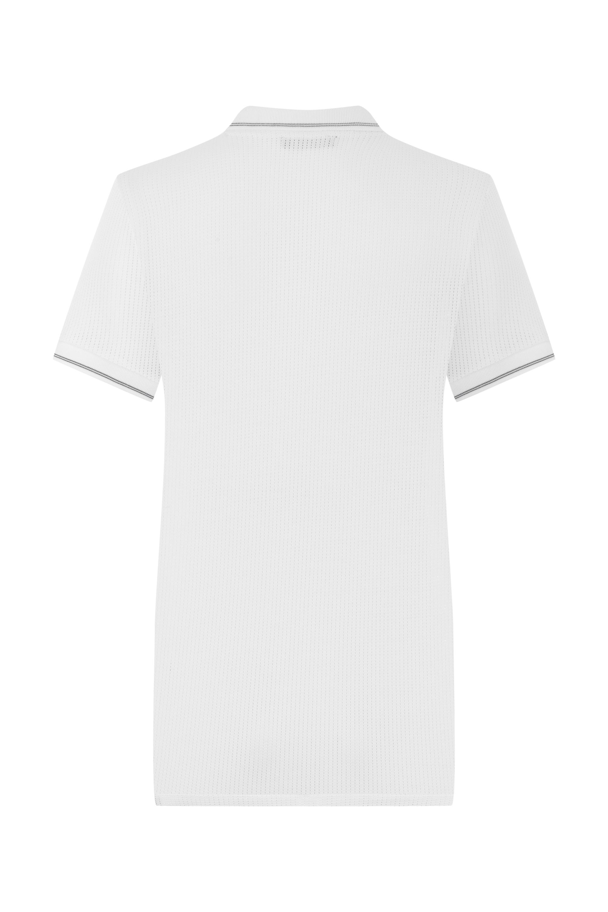 DOKULU POLO YAKA KISA KOLLU T-SHIRT