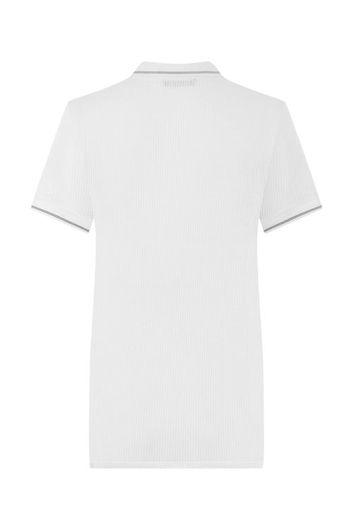  DOKULU POLO YAKA KISA KOLLU T-SHIRT