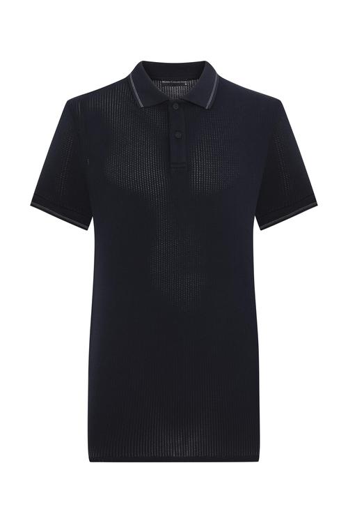  DOKULU POLO YAKA KISA KOLLU T-SHIRT