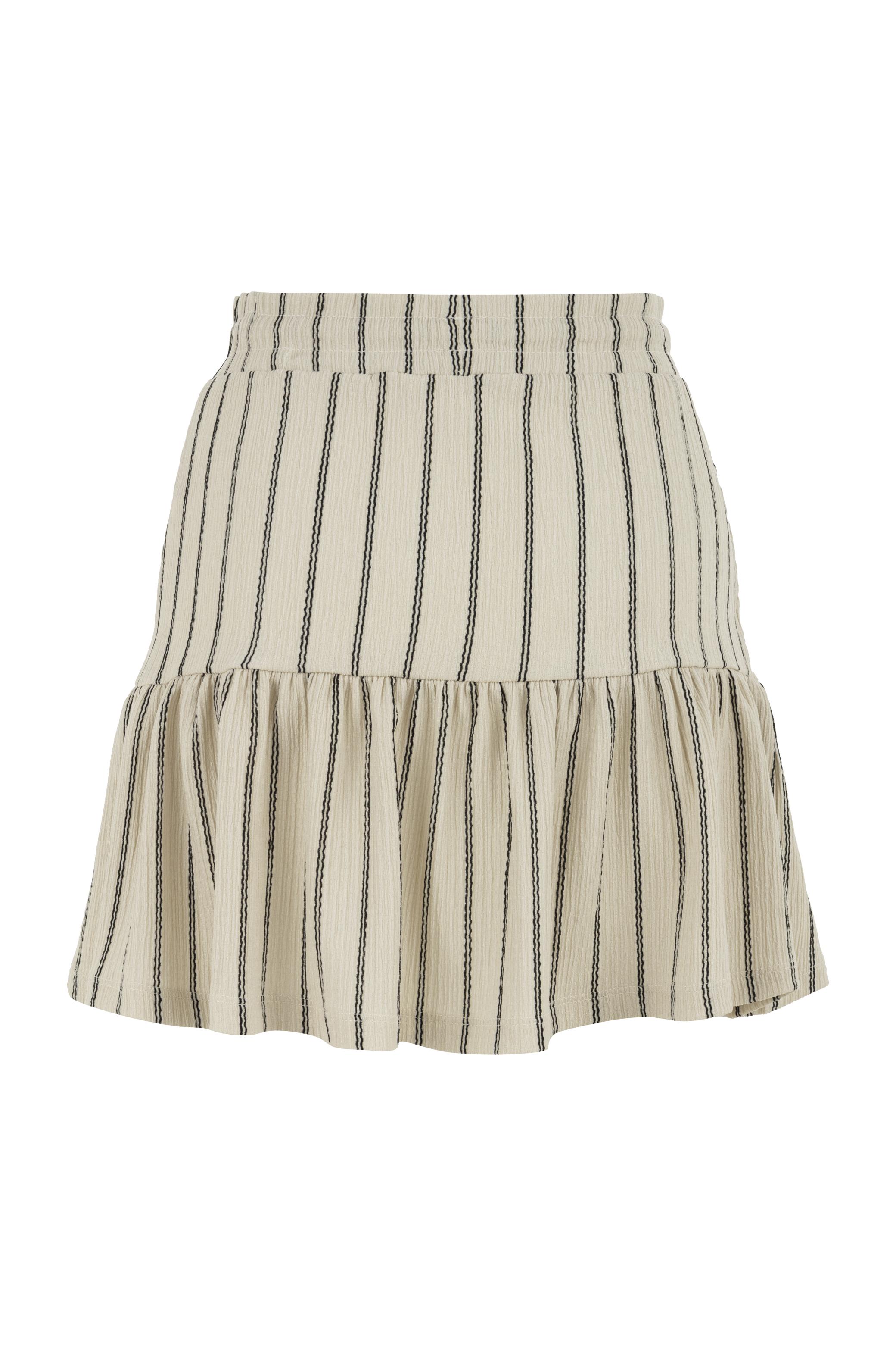 ÇİZGİLİ PİLELİ MİNİ KLOŞ ETEK
