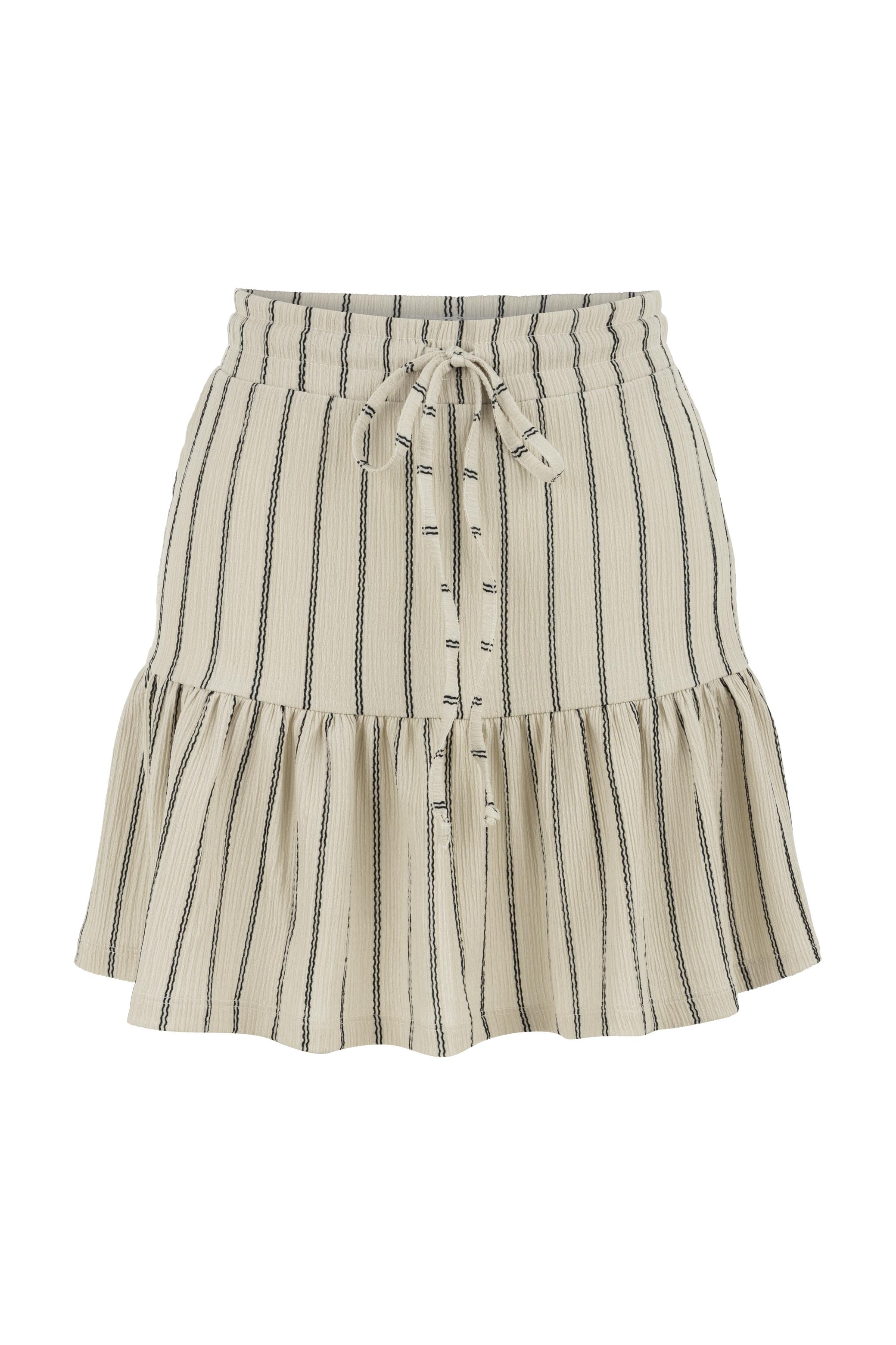 ÇİZGİLİ PİLELİ MİNİ KLOŞ ETEK