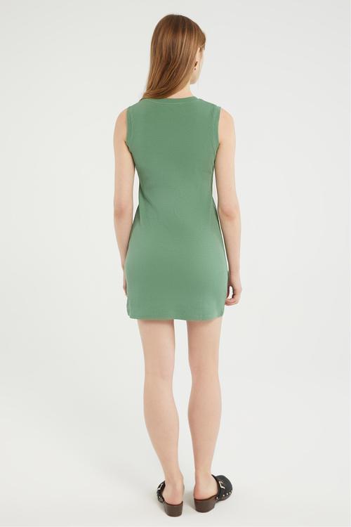  KOLSUZ DAR KESİM MİNİ ELBİSE