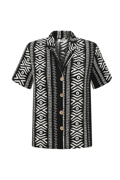  ETNİK DESENLİ OVERSIZE GÖMLEK