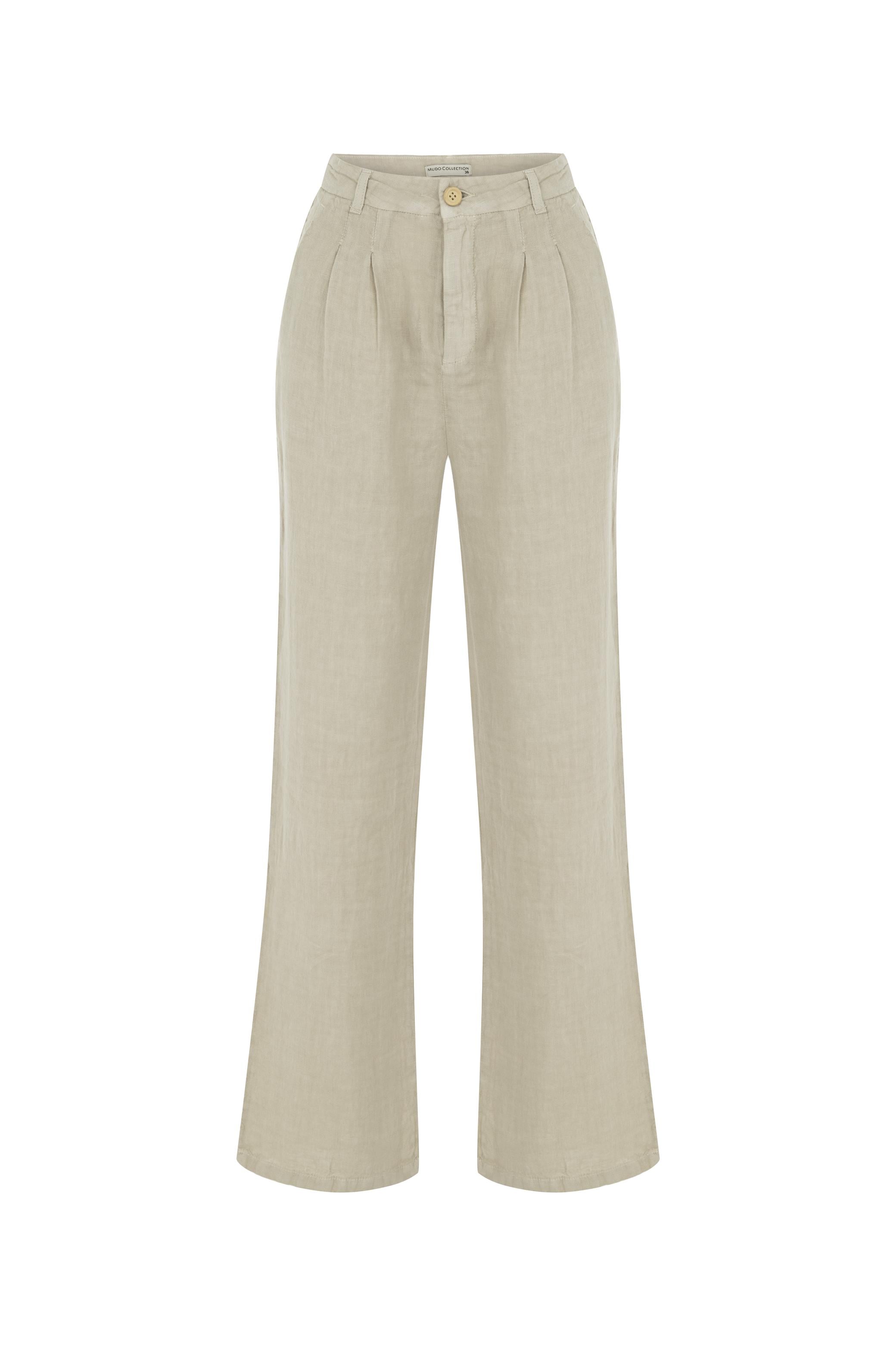 GENİŞ PAÇA KETEN PANTOLON