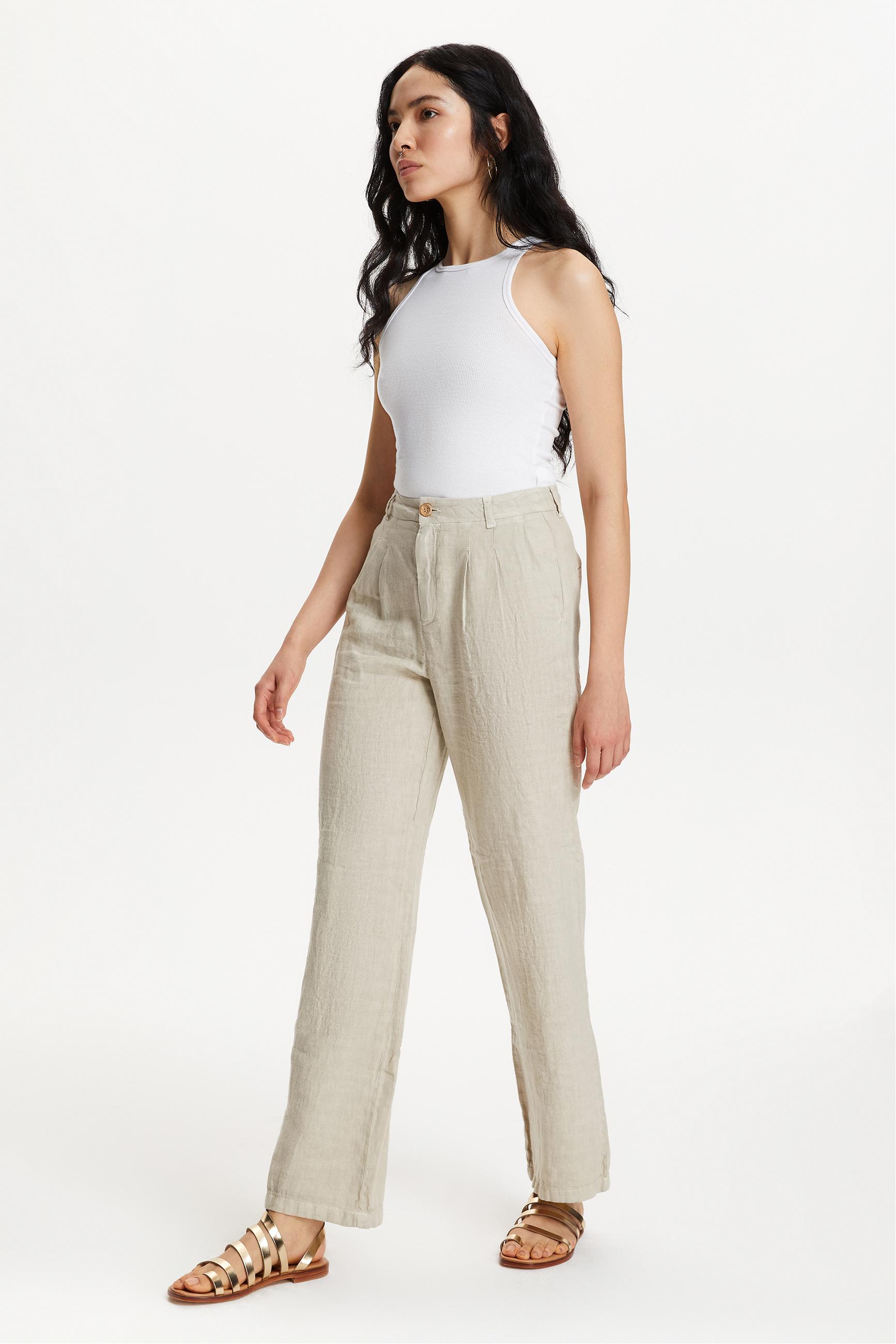 GENİŞ PAÇA KETEN PANTOLON