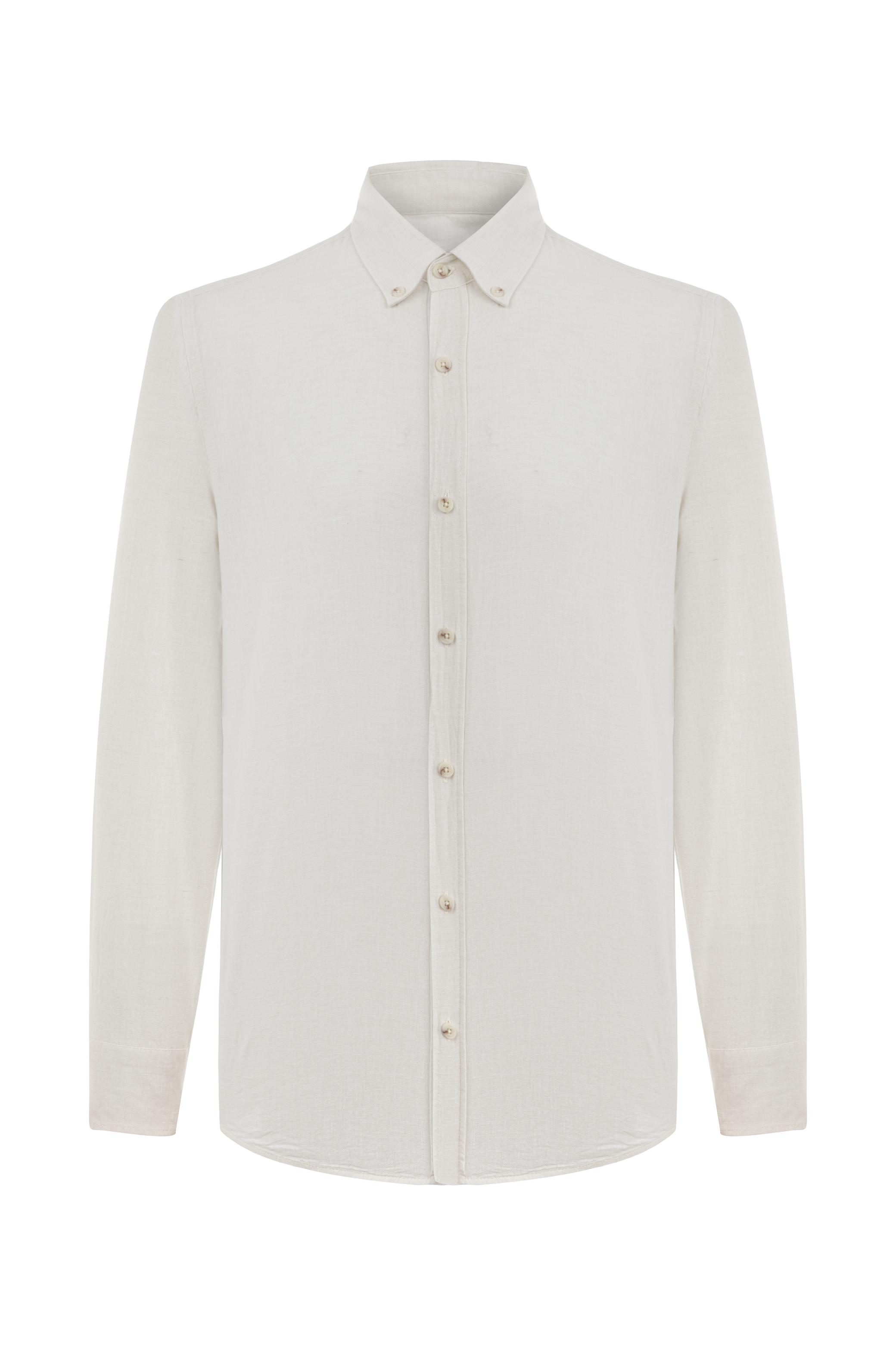 KETEN KARIŞIMLI REGULAR FIT GÖMLEK