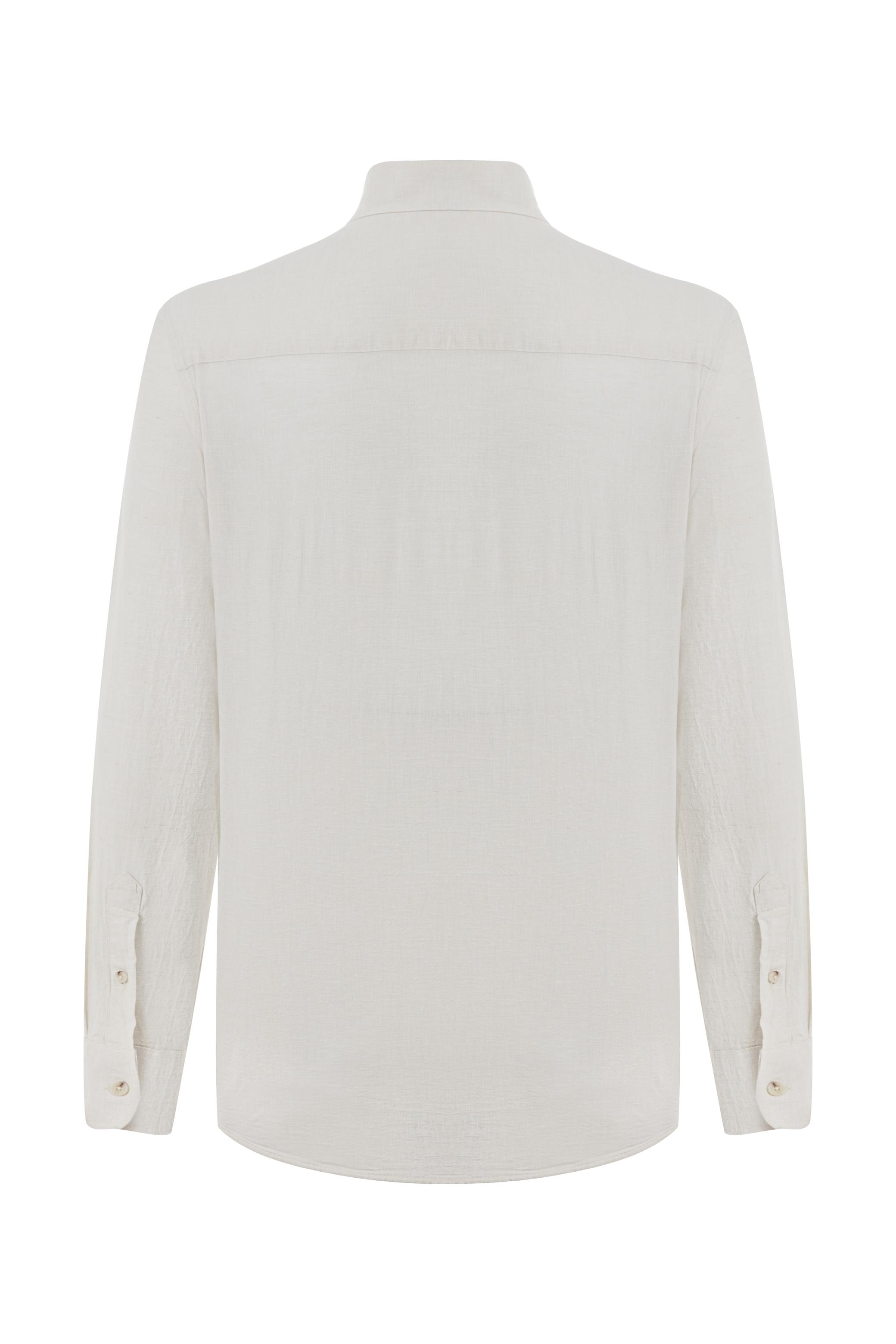 KETEN KARIŞIMLI REGULAR FIT GÖMLEK